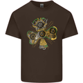 Steampunk Shamrock Mens Cotton T-Shirt Tee Top Dark Chocolate