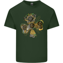 Steampunk Shamrock Mens Cotton T-Shirt Tee Top Forest Green