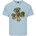 Steampunk Shamrock Mens Cotton T-Shirt Tee Top Light Blue
