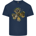 Steampunk Shamrock Mens Cotton T-Shirt Tee Top Navy Blue