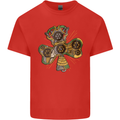 Steampunk Shamrock Mens Cotton T-Shirt Tee Top Red