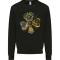 Steampunk Shamrock Mens Sweatshirt Jumper Black