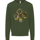 Steampunk Shamrock Mens Sweatshirt Jumper Forest Green