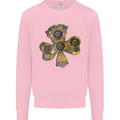 Steampunk Shamrock Mens Sweatshirt Jumper Light Pink