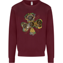 Steampunk Shamrock Mens Sweatshirt Jumper Maroon
