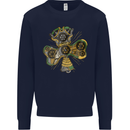 Steampunk Shamrock Mens Sweatshirt Jumper Navy Blue