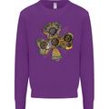 Steampunk Shamrock Mens Sweatshirt Jumper Purple