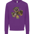 Steampunk Shamrock Mens Sweatshirt Jumper Purple