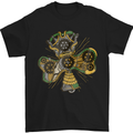 Steampunk Shamrock Mens T-Shirt Cotton Gildan Black