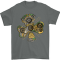 Steampunk Shamrock Mens T-Shirt Cotton Gildan Charcoal