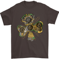 Steampunk Shamrock Mens T-Shirt Cotton Gildan Dark Chocolate