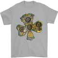 Steampunk Shamrock Mens T-Shirt Cotton Gildan Sports Grey