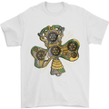 Steampunk Shamrock Mens T-Shirt Cotton Gildan White