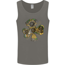 Steampunk Shamrock Mens Vest Tank Top Charcoal