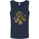 Steampunk Shamrock Mens Vest Tank Top Navy Blue