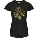 Steampunk Shamrock Womens Petite Cut T-Shirt Black
