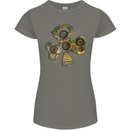 Steampunk Shamrock Womens Petite Cut T-Shirt Charcoal