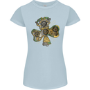 Steampunk Shamrock Womens Petite Cut T-Shirt Light Blue