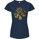 Steampunk Shamrock Womens Petite Cut T-Shirt Navy Blue