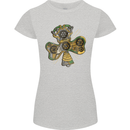 Steampunk Shamrock Womens Petite Cut T-Shirt Sports Grey