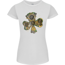 Steampunk Shamrock Womens Petite Cut T-Shirt White