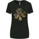 Steampunk Shamrock Womens Wider Cut T-Shirt Black