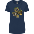 Steampunk Shamrock Womens Wider Cut T-Shirt Navy Blue