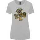 Steampunk Shamrock Womens Wider Cut T-Shirt Sports Grey