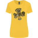 Steampunk Shamrock Womens Wider Cut T-Shirt Yellow