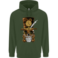 Steampunk Skull Childrens Kids Hoodie Forest Green