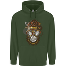 Steampunk Skull Childrens Kids Hoodie Forest Green
