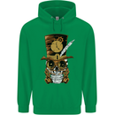 Steampunk Skull Childrens Kids Hoodie Irish Green