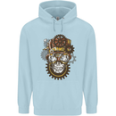Steampunk Skull Childrens Kids Hoodie Light Blue