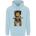 Steampunk Skull Childrens Kids Hoodie Light Blue