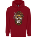 Steampunk Skull Childrens Kids Hoodie Red