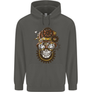 Steampunk Skull Childrens Kids Hoodie Storm Grey