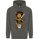 Steampunk Skull Childrens Kids Hoodie Storm Grey