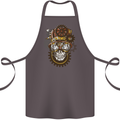 Steampunk Skull Cotton Apron 100% Organic Dark Grey
