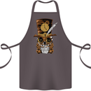 Steampunk Skull Cotton Apron 100% Organic Dark Grey