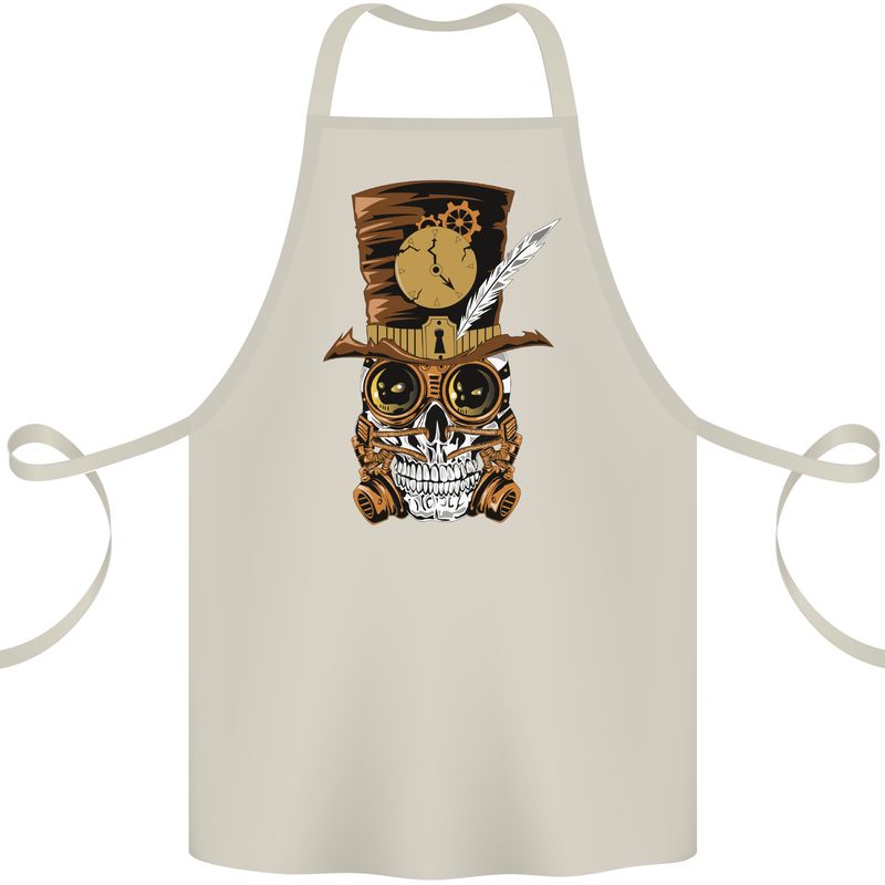 Steampunk Skull Cotton Apron 100% Organic Natural