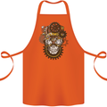 Steampunk Skull Cotton Apron 100% Organic Orange