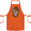 Steampunk Skull Cotton Apron 100% Organic Orange