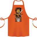 Steampunk Skull Cotton Apron 100% Organic Orange