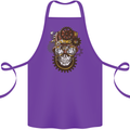 Steampunk Skull Cotton Apron 100% Organic Purple