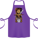 Steampunk Skull Cotton Apron 100% Organic Purple