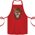 Steampunk Skull Cotton Apron 100% Organic Red