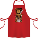 Steampunk Skull Cotton Apron 100% Organic Red