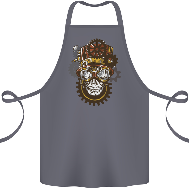 Steampunk Skull Cotton Apron 100% Organic Steel