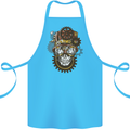 Steampunk Skull Cotton Apron 100% Organic Turquoise