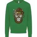 Steampunk Skull Kids Sweatshirt Jumper Irish Green